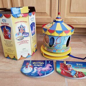 Vintage Kids Magical Musical Merry-Go-Round Carousel Storybook Playset